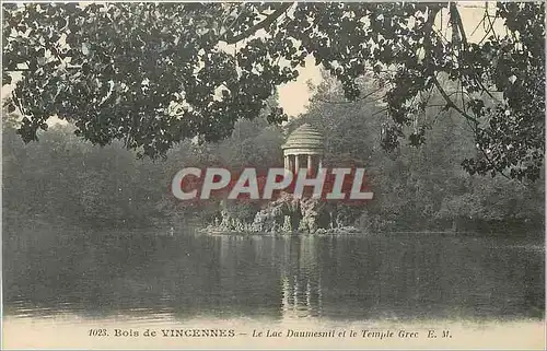 Cartes postales Bois de Vincennes Le Lac Daumesnil et le Temple Grec