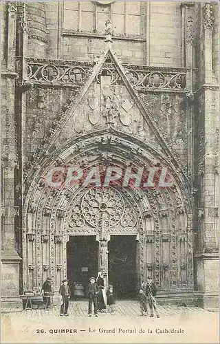 Cartes postales Quimper Le Grand Portail de la Cathedrale