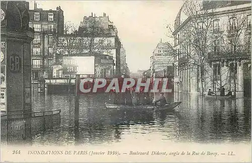 Cartes postales Inondations de Paris Boulevard Diderot Angle de la rue de Bercy