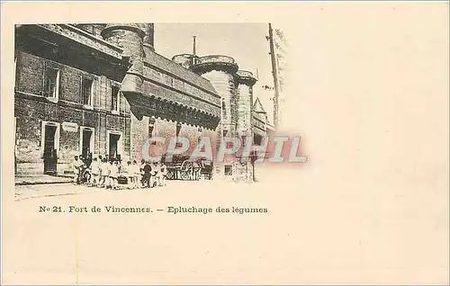 Cartes postales Fort de Vincennes Epluchage des legumes Militaria