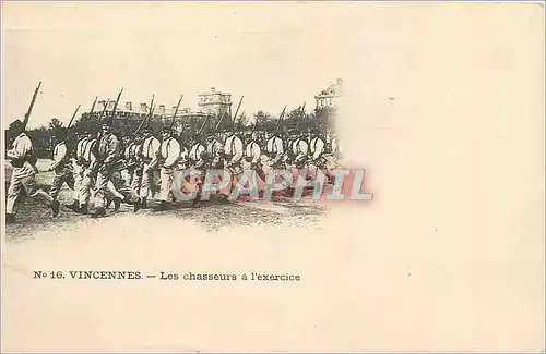Cartes postales Vincennes Les chasseurs a l'Exercice Militaria