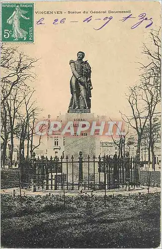 Cartes postales Vincennes Statue du General Daumesnil