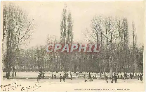 Ansichtskarte AK Vincennes Patineurs sur le Lac Daumesnil