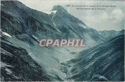 Cartes postales Le Torrent de la Leisse et la Grande Motte vus du sentier de la Vanoise