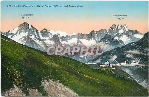 Cartes postales Furka Passhohe Hotel Furka und Berneralpen