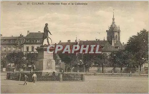 Ansichtskarte AK Colmar Monument Rapp et la Cathedrale