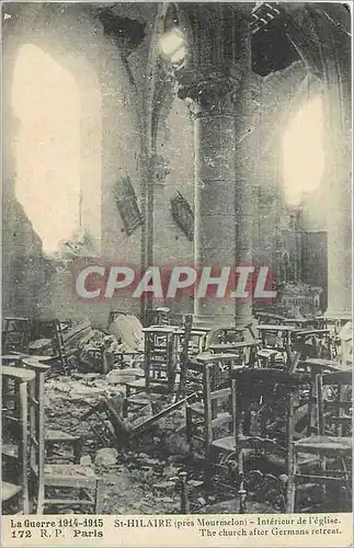 Cartes postales St Hilaire Interieur de l'Eglise Militaria