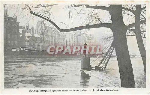 Ansichtskarte AK Paris Inonde Vue prise du Quai des Orlevres