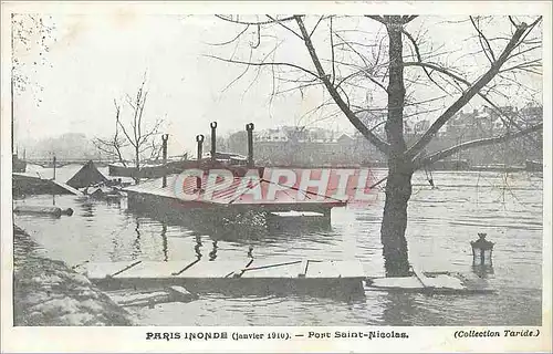 Ansichtskarte AK Paris Inonde Port Saint Nicolas