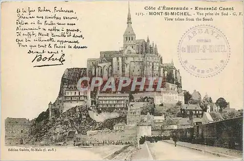 Cartes postales Mont St Michel Vue prise du Sud Train Botrel