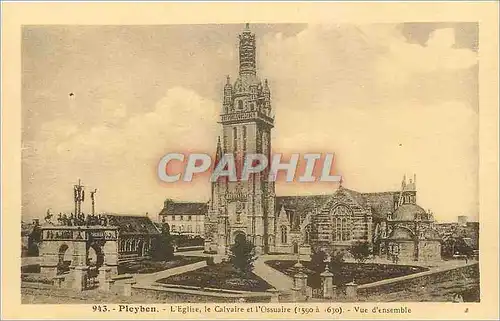 Cartes postales Pleyben L'Eglise le Calvaire et l'Ossuaire Vue d'Ensemble