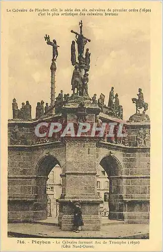 Cartes postales Pleyben Le Calvaire formant Arc de Triomphe