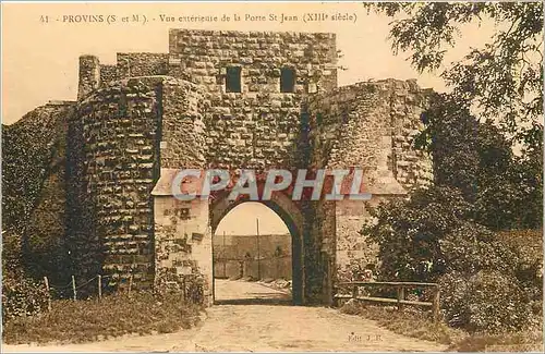 Cartes postales Provins S et M Vue exterieule de la Porte St Jean