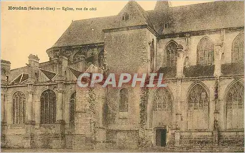 Cartes postales Houdan Seine et Oise Eglise vue de cote