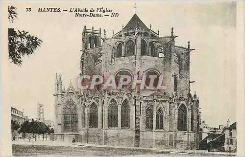 Cartes postales Mantes L'Abside de l'Eglise Notre Dame