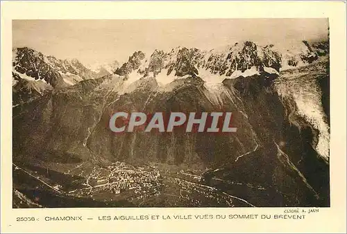 Ansichtskarte AK Chamonix Les Aiguilles et la Ville vues du Sommet du Brevent