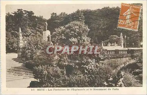 Cartes postales Metz Les Fontaines de l'Esplanade et le Monument du Poilu