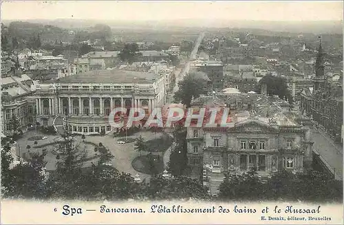 Cartes postales Spa Panorama l'Etablissement des bains et le Hursaal