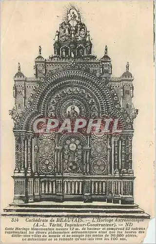 Cartes postales Cathedrale de Beauvais L'Horloge Astronomique