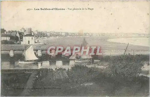 Cartes postales Les Sables d'Olonne Vue generale de la Plage Bateaux