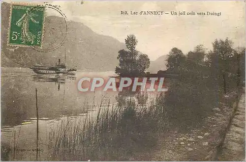 Cartes postales Lac d'Annecy Un joli coin vers Duingt Bateau
