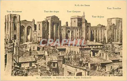 Cartes postales Avignon Palais des Papes Facade Occidentale