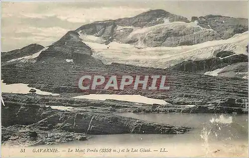 Ansichtskarte AK Gavarnie Le Mont Perdu et le Lac Glace