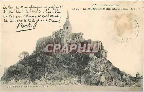 Cartes postales Le Mont St Michel cote Nord Botrel