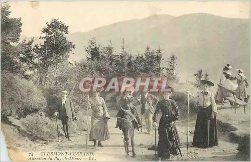 Cartes postales Clermont Ferrand Ascension du Puy de Dome Ane Mule