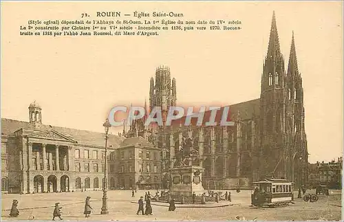 Ansichtskarte AK Rouen Eglise Ouen Tramway