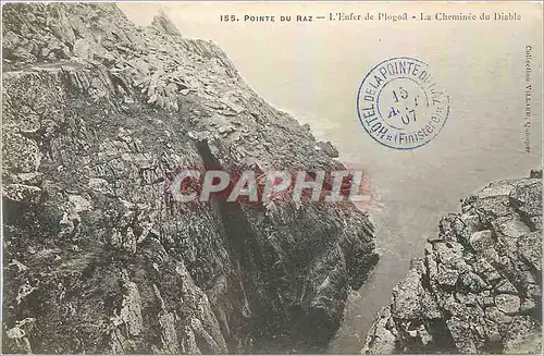 Ansichtskarte AK Pointe du Raz L'Enfer de Plogofi La Cheminee du Diable