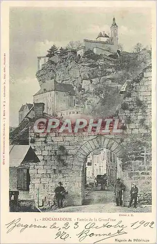 Cartes postales Rocamadour Entree de la Grand rue