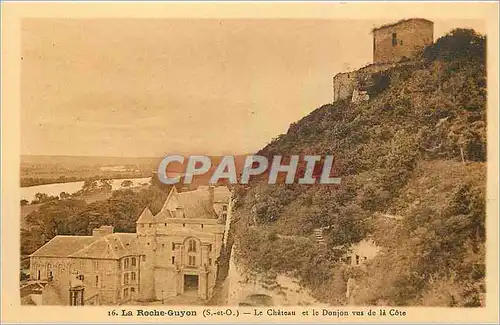 Cartes postales La Roche Guyon S et O Le Chateau et le Donjon vus de la Cote