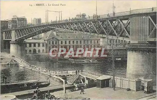 Ansichtskarte AK Brest Le Grand Pont Bateau