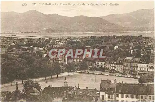 Ansichtskarte AK Colmar La Place Rapp vue de la Cathedrale St Martin