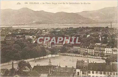 Cartes postales Colmar La Place Rapp vue de la Cathedrale St Martin