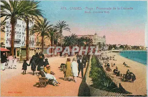 Cartes postales Cannes Plage Promenade de la Croisette