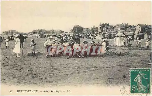 Ansichtskarte AK Berck Plage Scene de Plage