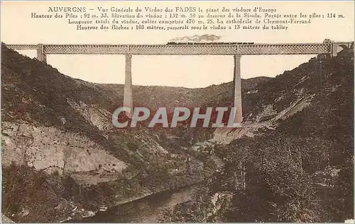 Ansichtskarte AK Auvergne Vue Generale du Viaduc des Fades Train