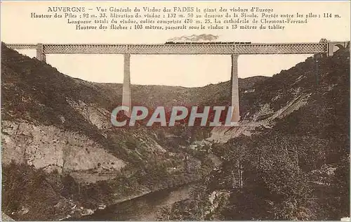 Cartes postales Auvergne Vue Generale du Viaduc des Fades Train