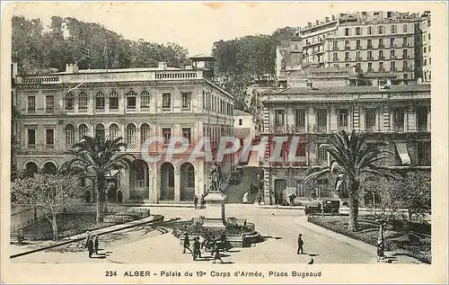 Cartes postales Alger Palais du 19 Corps d'Armee Place Bugeaud