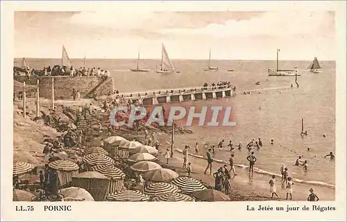 Cartes postales Pornic La Jetee un jour de Regates