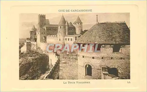 Ansichtskarte AK Cite de Carcassonne La Tour Visigothe