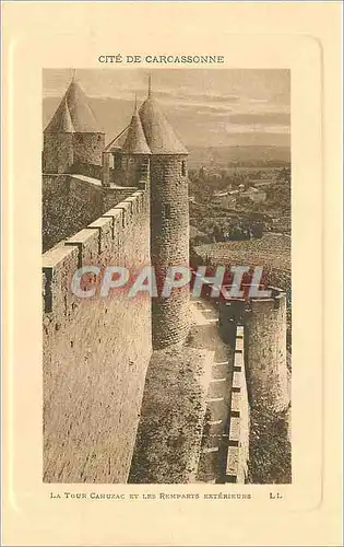 Cartes postales Cite de Carcassonne La Tour Caruzac et les Remparts Exterieure