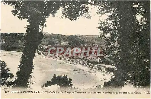 Cartes postales Perros Ploumanach C du N La Plage de Trestraou vue a travers de la montee de la Clarte