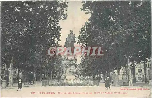 Cartes postales Toulouse Statue des Combattants de 1970 et Allee St Michel