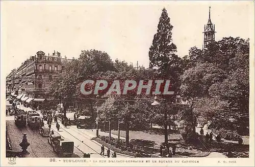 Cartes postales Toulouse La Rue d'Alsace Lorraine et le Square du Capitole