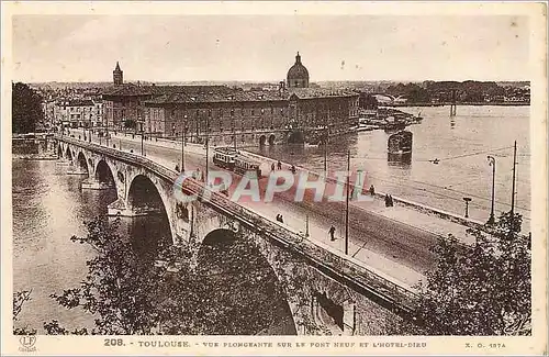 Ansichtskarte AK Toulouse Vue Plongeante sur le Pont Neuf et l'Hotel Dieu