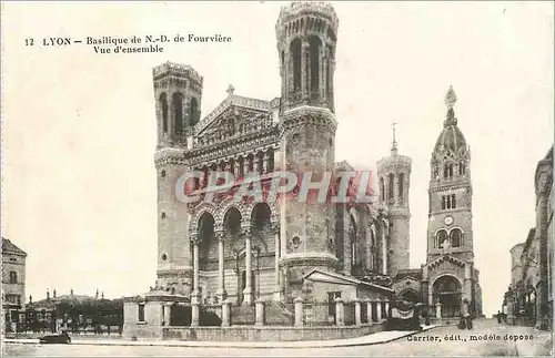 Cartes postales Lyon Basilique de ND de Fourviere Vue d'Ensemble