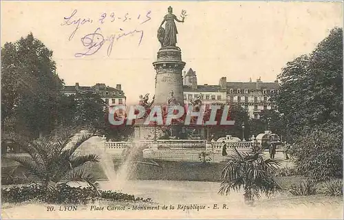 Cartes postales Lyon Place Carnot Monument de la Republique